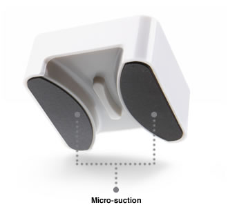 Micro-suction will attach to most flat surface